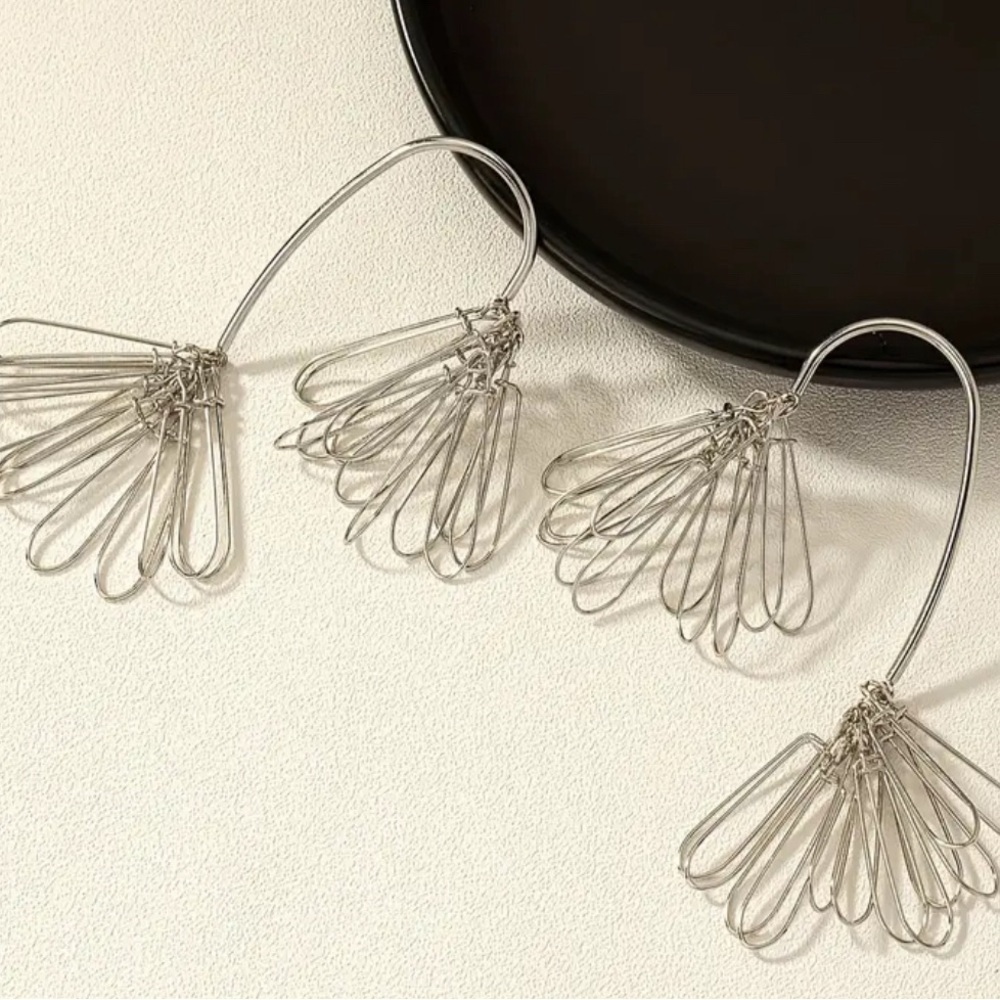 Silver Drop Earrings - Picture 3 of 13